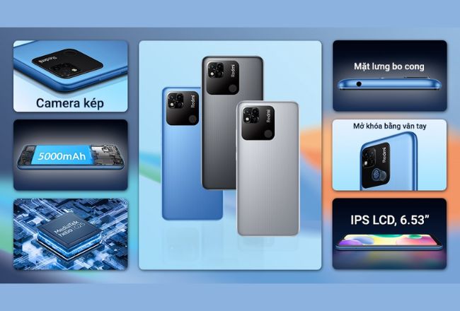 Top 5 điện thoại dưới 2 triệu cấu hình mạnh, đáng mua nhất 2024 6 Điện thoại dưới 2 triệu Xiaomi Redmi 10A có dung lượng pin cao